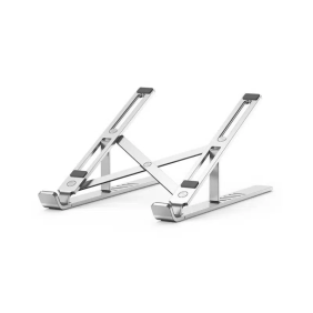 Suport pentru laptop, reglabil pe inaltime, pliabil, din Aluminiu, Detasabil, 10-15.6″, Argintiu – JRH®